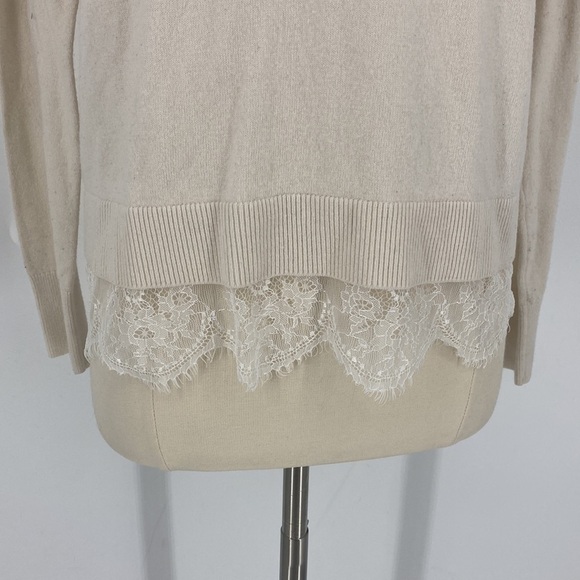 Banana Republic Factory Pullover Round Neck Long Sleeve Lace Trim Sweater - Picture 4 of 12